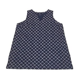 Lands' End Exaggerated A-line Dress Knee Length Trapeze Nautical Rope Print